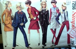 7256 '67 JACKET,HI NECK VEST,SKIRT, PANTS PATTERN 12 32
